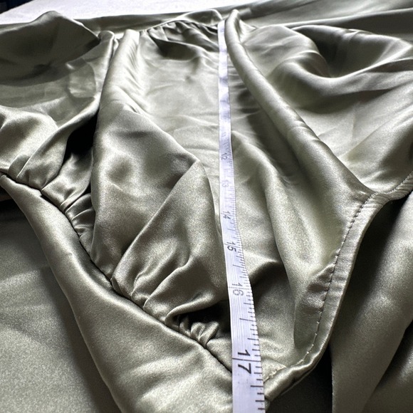 NWT Reformation Cassette Silk Dress | Artichoke Green | 0 - Picture 9 of 11